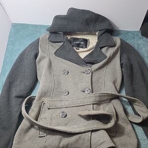 Maurices Charcoal and Heather Gray Trench Coat